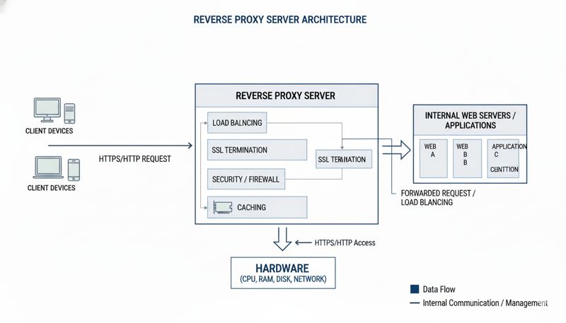 Схема работы обратного прокси-сервера (Reverse Proxy)