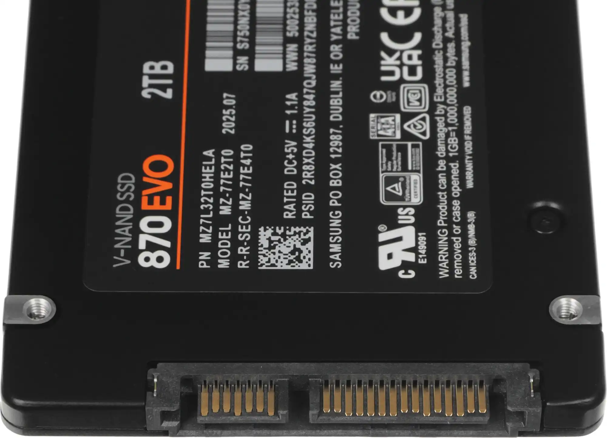 SSD-накопитель Samsung 870 EVO 2TB SATA III 2.5" фото 3