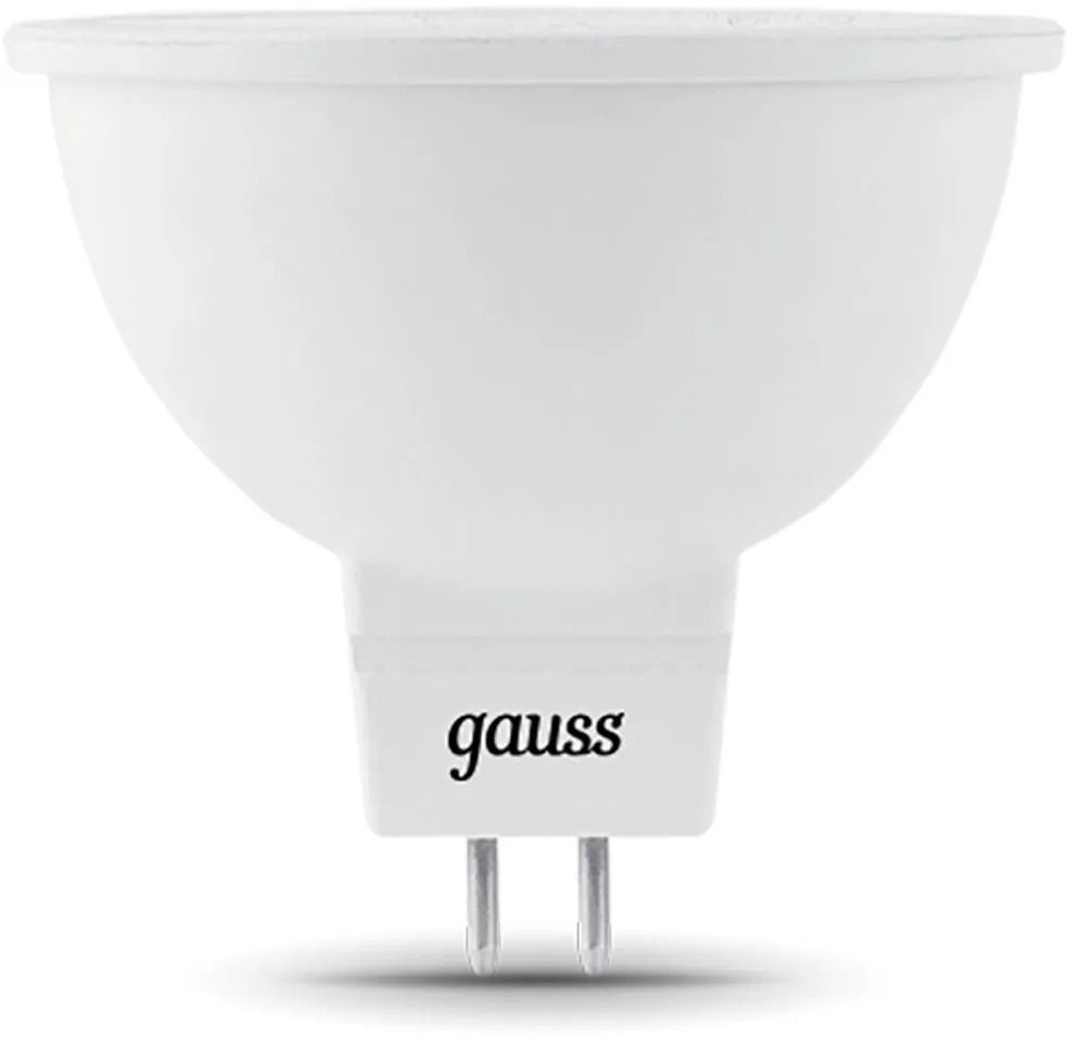 Лампа светодиодная Gauss Black 5Вт цок.:GU5.3 рефлек. 220B св.свеч.бел.теп. MR16 (упак.:10шт) (101505105) фото 2