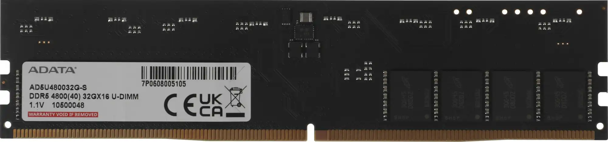 Память DDR5 32GB 4800MHz A-Data AD5S480032G-S RTL PC4-38400 CL40 SO-DIMM 262-pin 1.1В single rank Ret