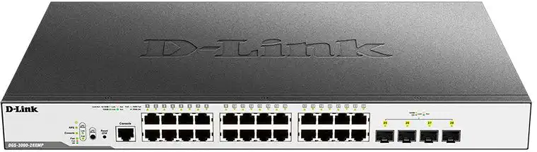 Управляемый коммутатор D-Link DGS-3000-28XMP/B1A с PoE+