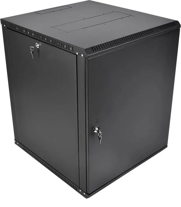 Шкаф коммутационный ЦМО ШРН-Эконом (ШРН-Э-18.650.1-9005) настенный 18U 600x650мм пер.дв.стал.лист 85кг черный 600мм 31кг 180град. 930мм IP20 металл фото 2