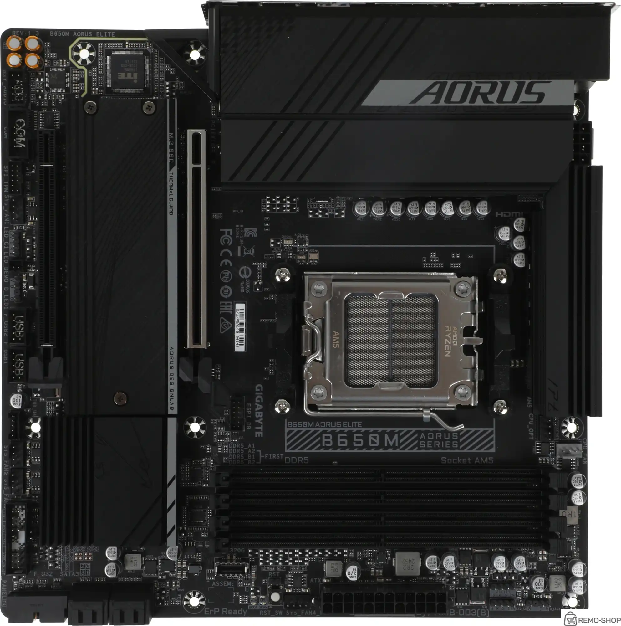 Материнская плата Gigabyte B650M AORUS ELITE Socket AM5 AMD B650 mATX AC`97 8ch(7.1) 2.5Gg RAID+HDMI+DP фото 2