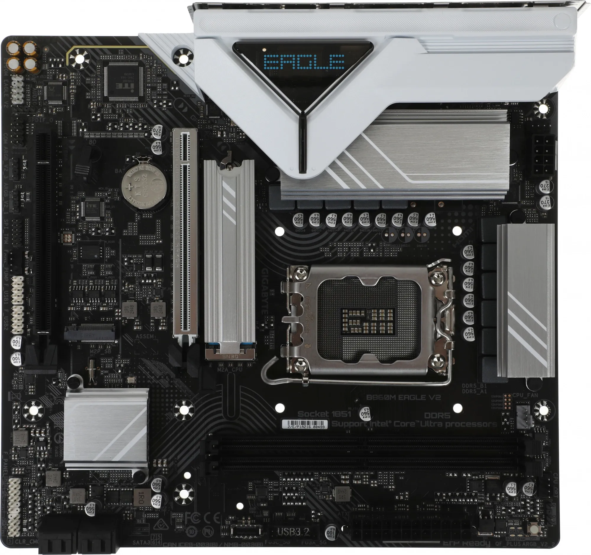 Материнская плата Gigabyte B860M EAGLE V2 Soc-1851 Intel B860 2xDDR5 mATX AC`97 8ch(7.1) 2.5Gg RAID+HDMI+DP