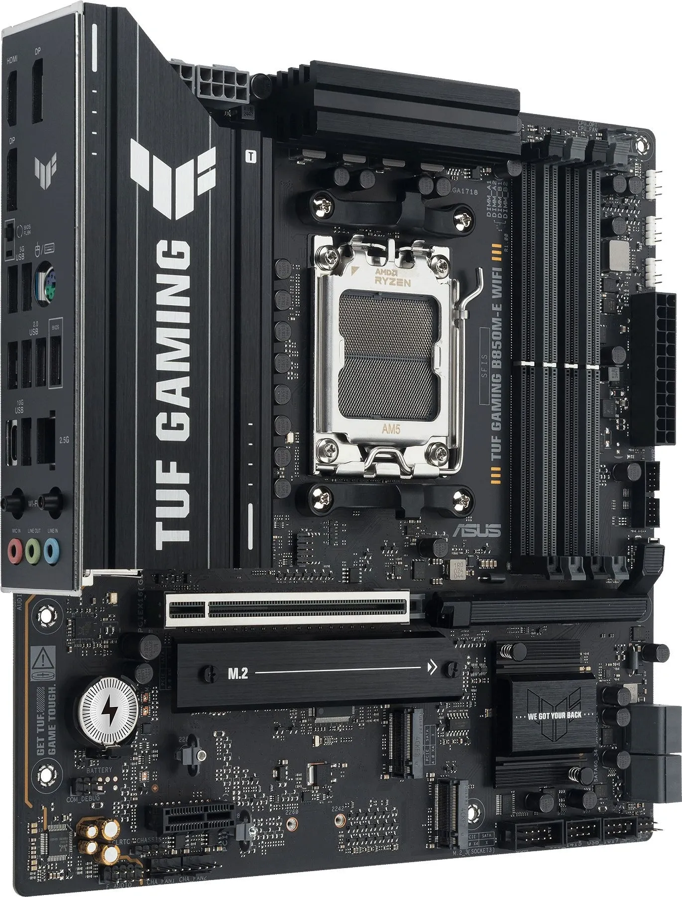 Материнская плата Asus TUF GAMING B850M-E WIFI Socket AM5 AMD B850 4xDDR5 mATX AC`97 8ch(7.1) 2.5Gg RAID+HDMI+DP фото 2