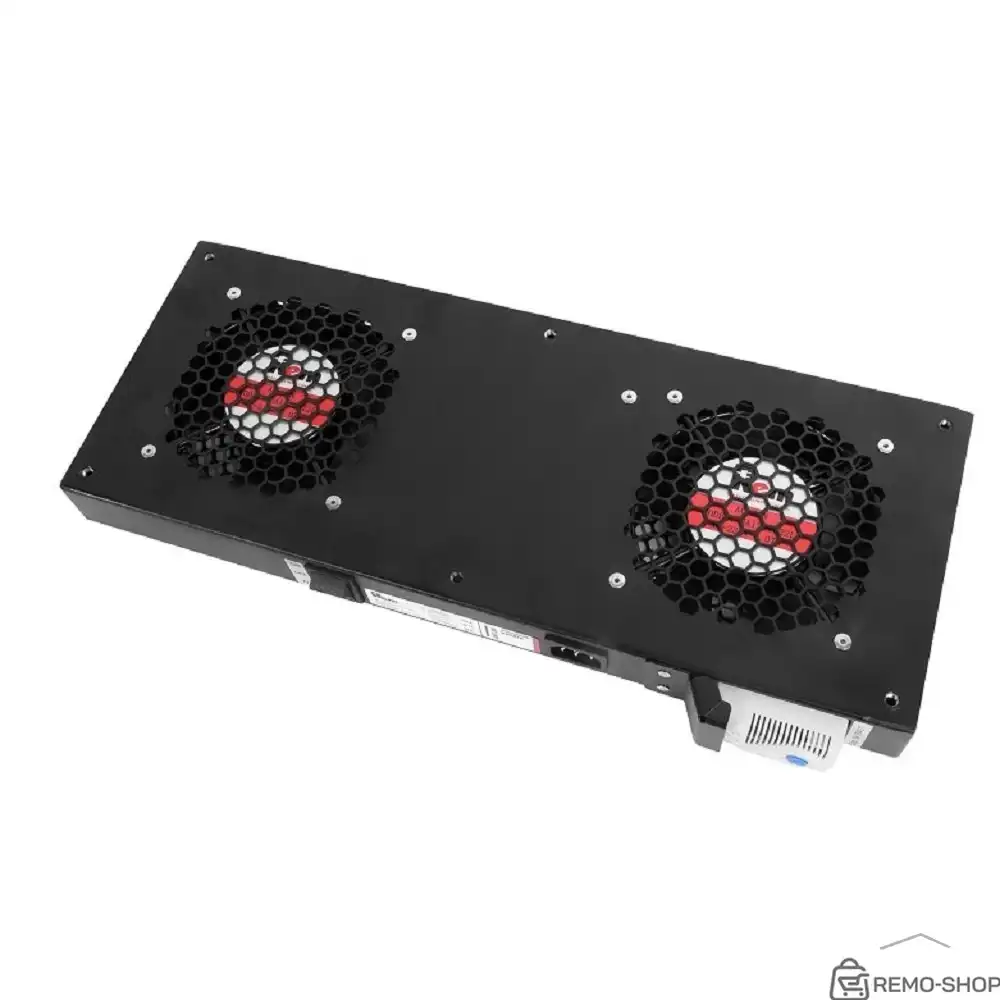 Модуль вентилятора ЦМО Модуль вентиляторный, 2 вентилятора с терморегулятором, чёрный фото 2