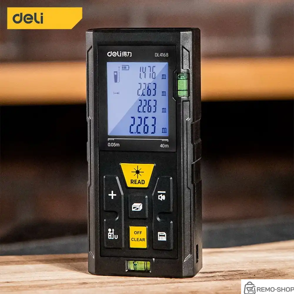 Лазерный дальномер Deli DL4168 Диапазон измерения 0,05;40м, точность измерения ±3мм фото 2