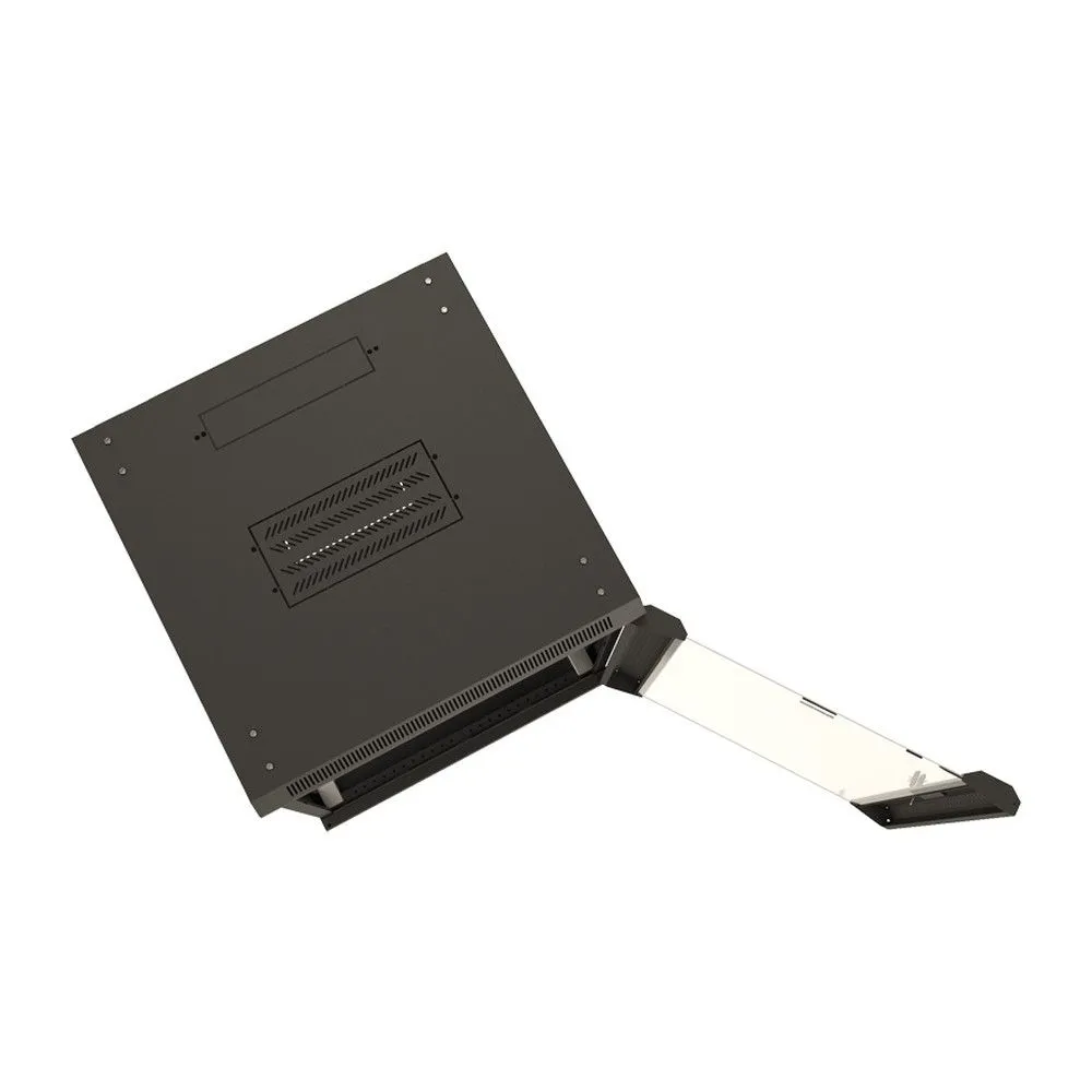 TWB-0645-GP-RAL9004 Шкаф настенный 19" (19"), 6U, 367x600х450мм, стеклянная дверь Hyperline