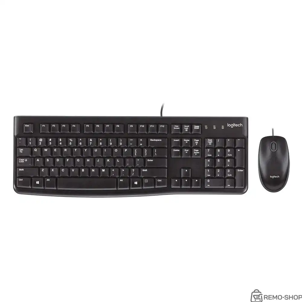 Комплект клавиатура и мышь LogitechDesktop MK120 (920-002561) клавиатура K120 черная, 104 клавиши с защитой от воды |920-002589| Клавиатура K120, мышь M100, цвет черный, USB, RTL