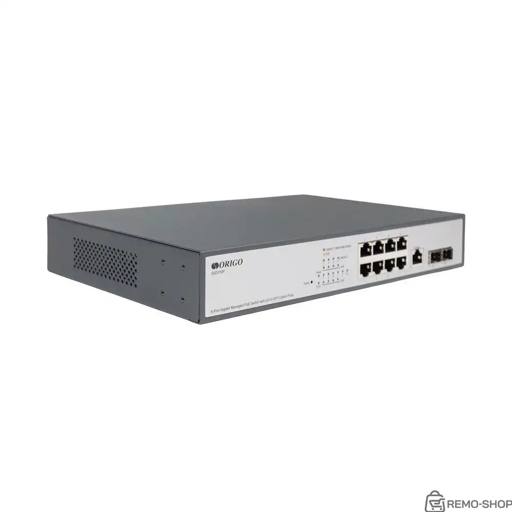 Коммутатор ORIGO OS2328P/360W/A1A Настраиваемый L2 PoE-коммутатор 24x1000Base-T PoE, 4xCombo 1000Base-T/SFP, PoE-бюджет 360 Вт, комплект для установки в 19" стойку
