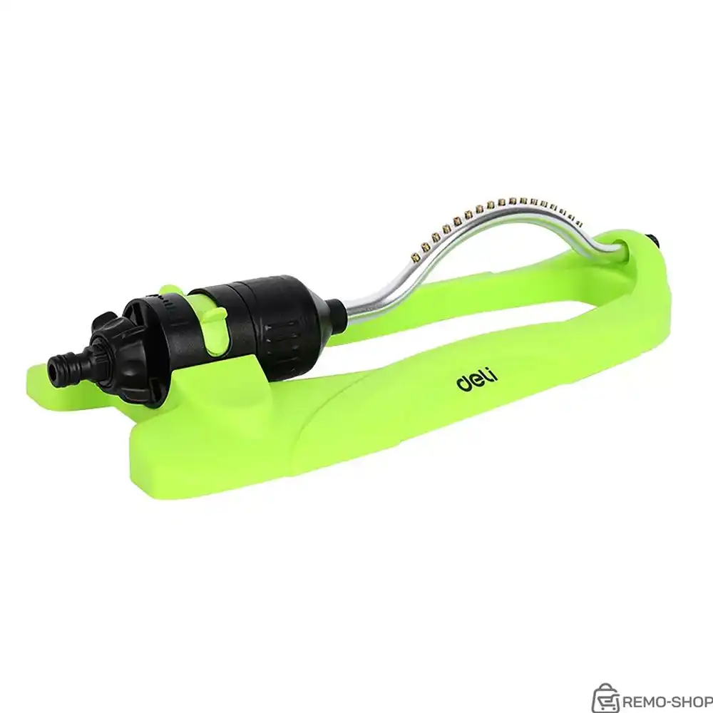 Дождеватель-разбрызгиватель осциллирующий веерный Deli DL581303 17 латунных сопел, площадь орошения до 350кв.м, плавная регулировка расстояния распыления, диаметр шланга 3/4", корпус из ударопрочного пластика Дождеватель-разбрызгиватель осциллирующий веерный Deli DL581303 17 латунных сопел, площадь орошения до 350кв.м, плавная регулировка расстояния распыления, диаметр шланга 3/4", корпус из ударопрочного пластика