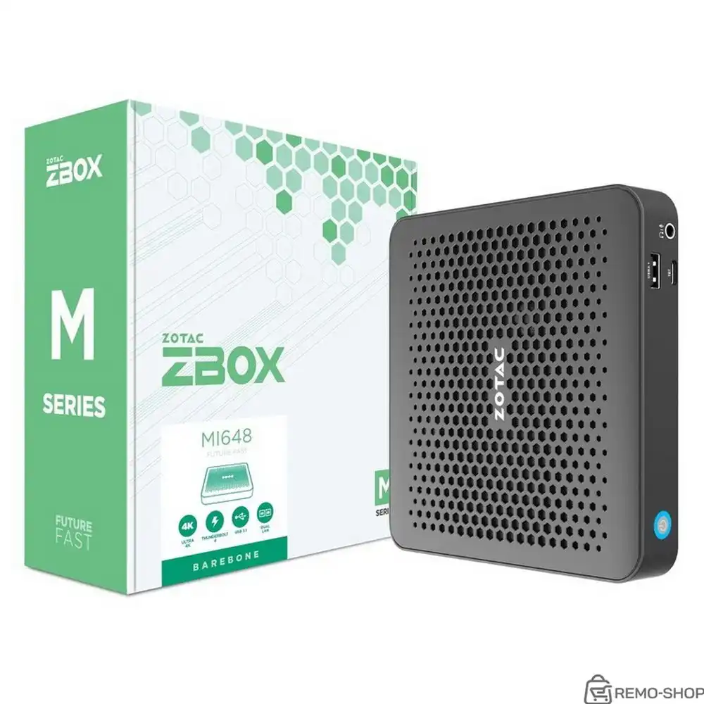Платформа системного блока с ЦПУ Zotac Bad Pack ZOTAC-ZBOX-MI648,Barebone, Intel i5-1340P, 2x DDR5-5200/4800 SODIMM, M.2 SSD SLOT Active cooling
2x GLAN, WIFI, BT bp