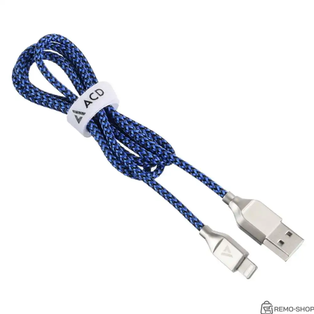 Кабели USB ACD USB кабель ACD-Titan Lightning ; USB-A Нейлон, 1м, сине-черный (ACD-U927-P5L) фото 2