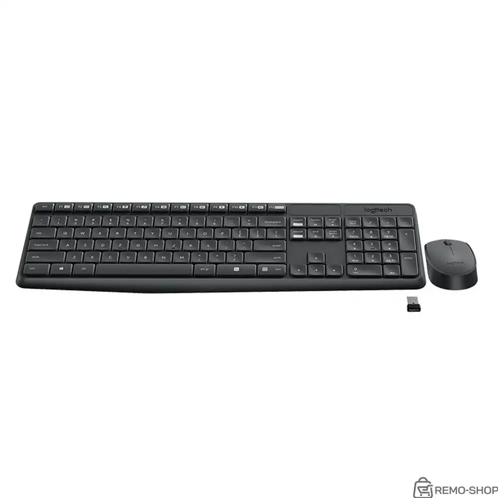 Комплект беспроводной Logitech MK235 |920-007948| клавиатура черная, 100 клавиш с защитой от воды, |920-007948| мышь M170, черная, оптическая, 3 кнопки, 2.4GHz, USB-ресивер (064003) {8} фото 2