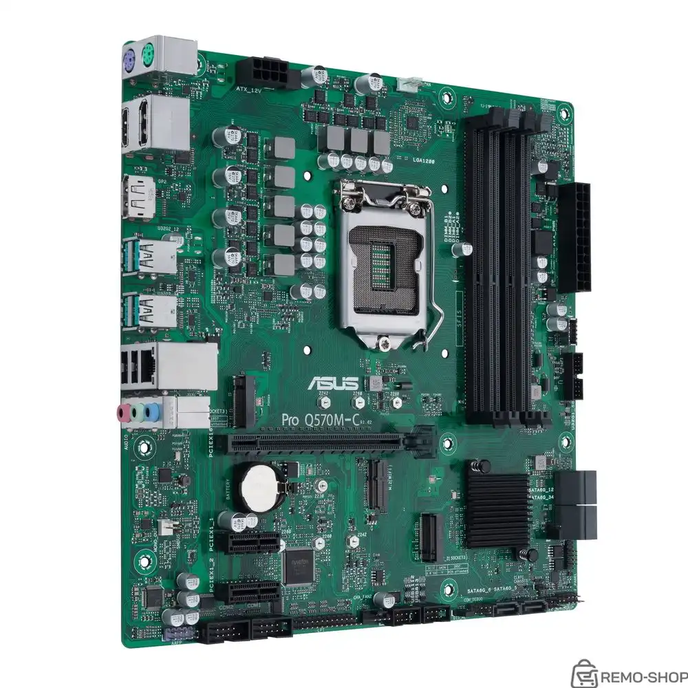 Материнская плата ASUS PRO Q570M-C/CSM LGA1200 mATX 4xDDR4 PCIEx16 2xPCIEx1 2xM.2 DP HDMI GLAN (165248) фото 2