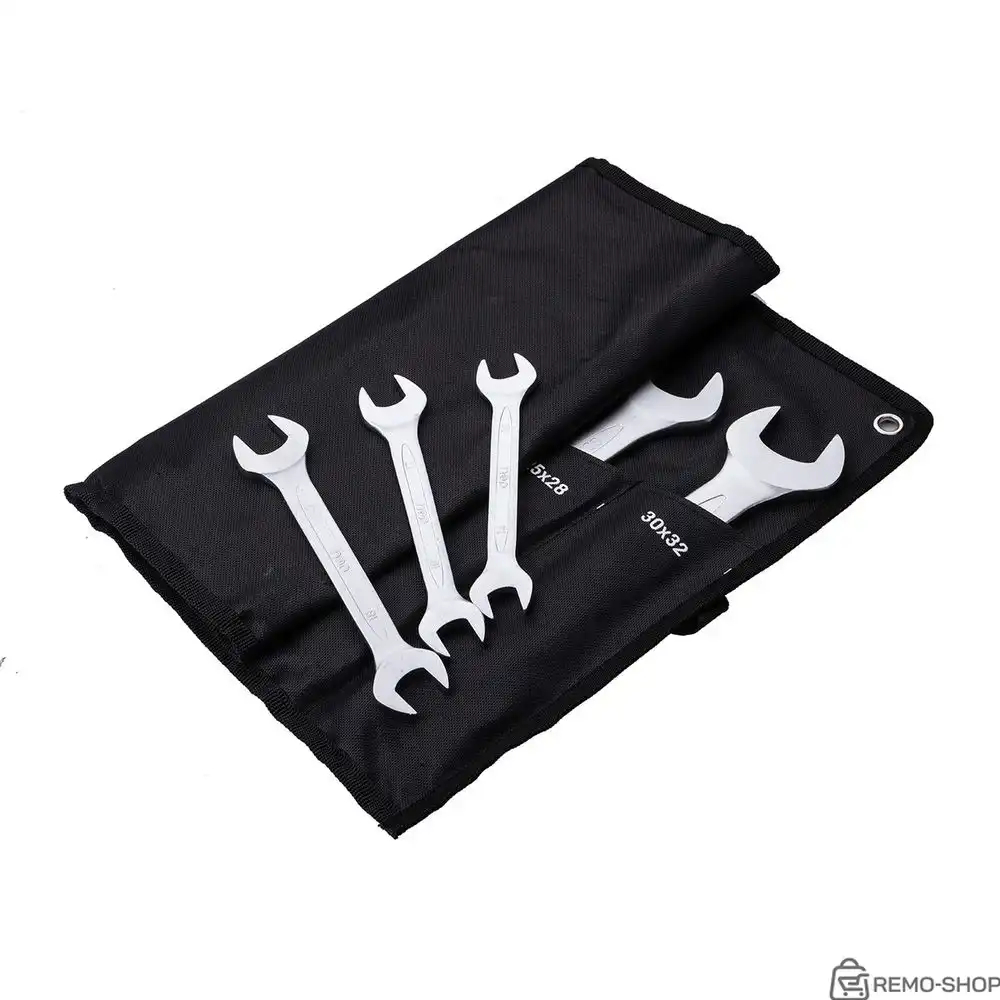 Набор двусторонних гаечных ключей 12 шт Deli DL160012A размеры 6x7, 8x9, 10x11, 12x13, 14x15, 16x17, 18x19, 20x22, 21x23, 24x27, 25x28, 30x32 мм, матовая хромированная поверхность, чехол из ткани Оксфорд фото 2