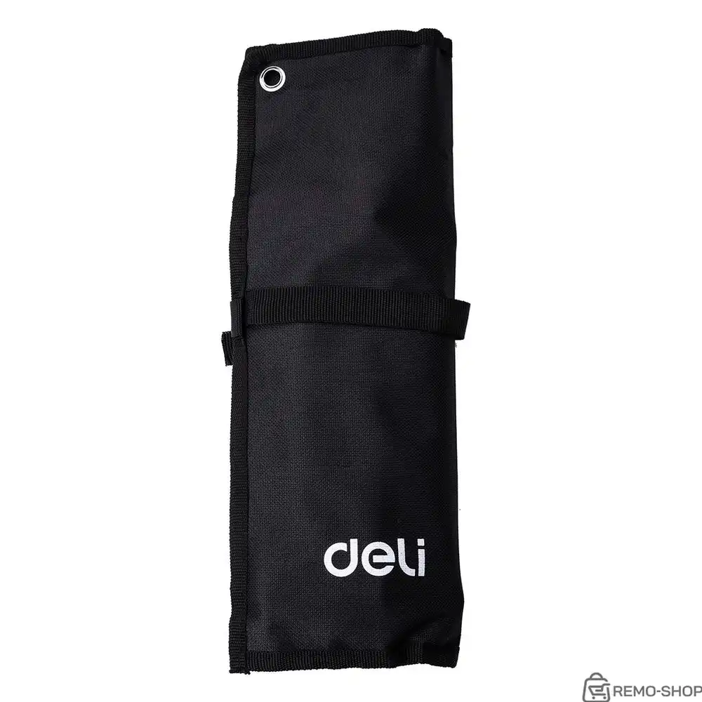 Набор двусторонних гаечных ключей 12 шт Deli DL160012A размеры 6x7, 8x9, 10x11, 12x13, 14x15, 16x17, 18x19, 20x22, 21x23, 24x27, 25x28, 30x32 мм, матовая хромированная поверхность, чехол из ткани Оксфорд фото 3