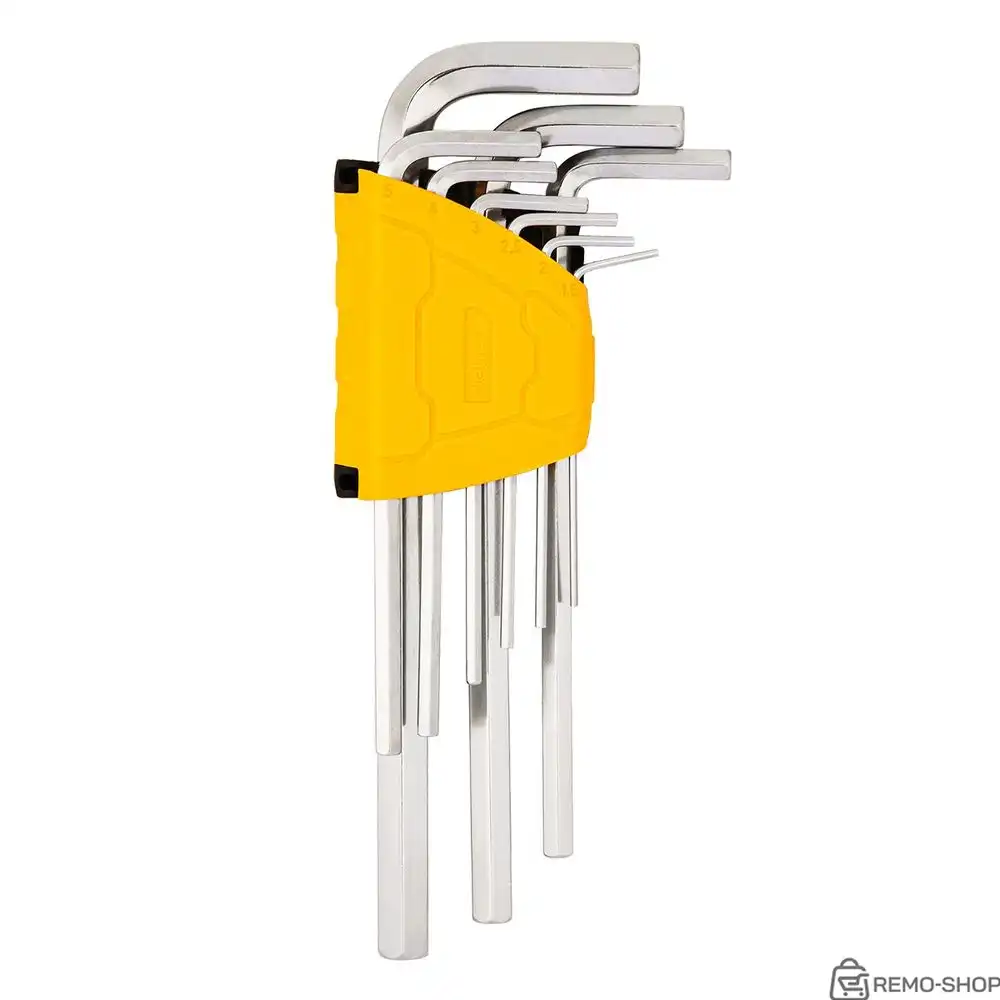 Набор шестигранных ключей удлиненных Deli DL3590 9шт размер 1,5-10 мм, пластиковый держатель