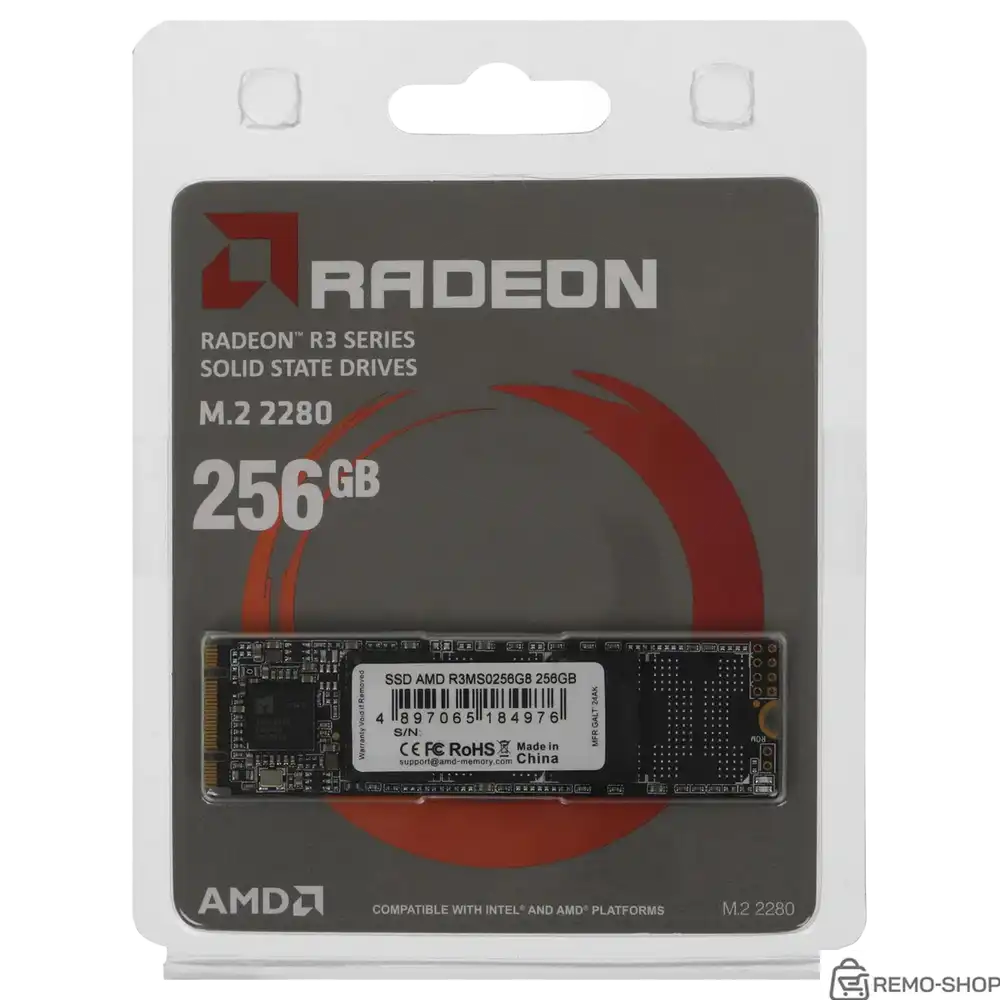 Твердотельный накопитель SSD AMD Radeon M2.2280 256GB R3 Series фото 3