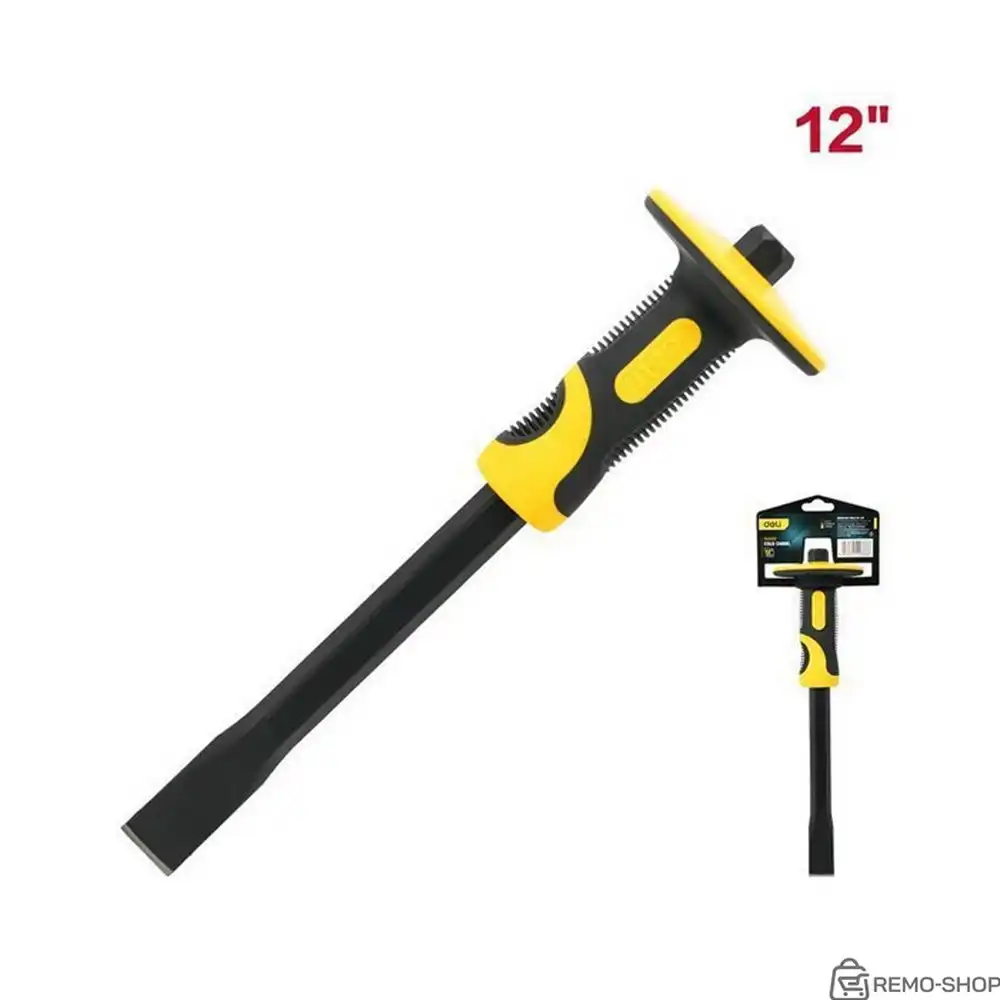 Зубило плоское с протектором Deli DL6312 18х25х300мм, двухкомпонентная рукоять