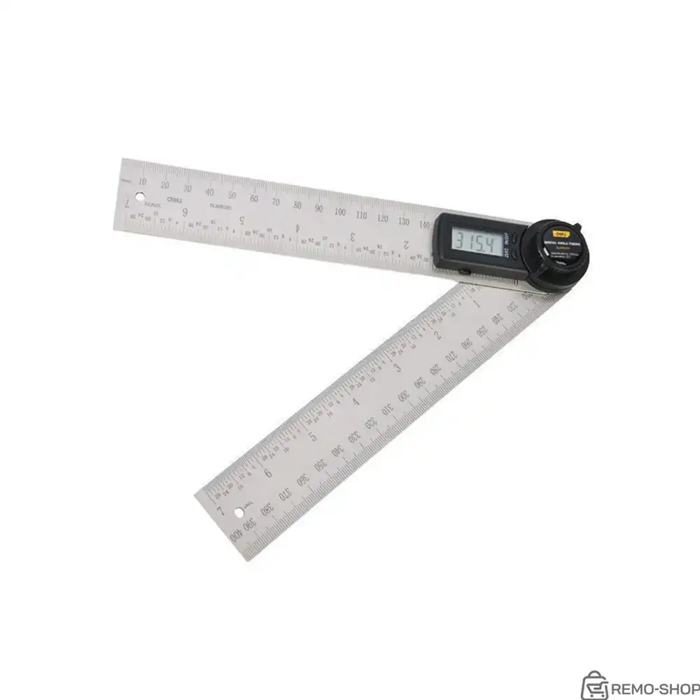 Угломер электронный Deli DL305200 200/400мм, диапазон 0-360 град., нержавеющая сталь