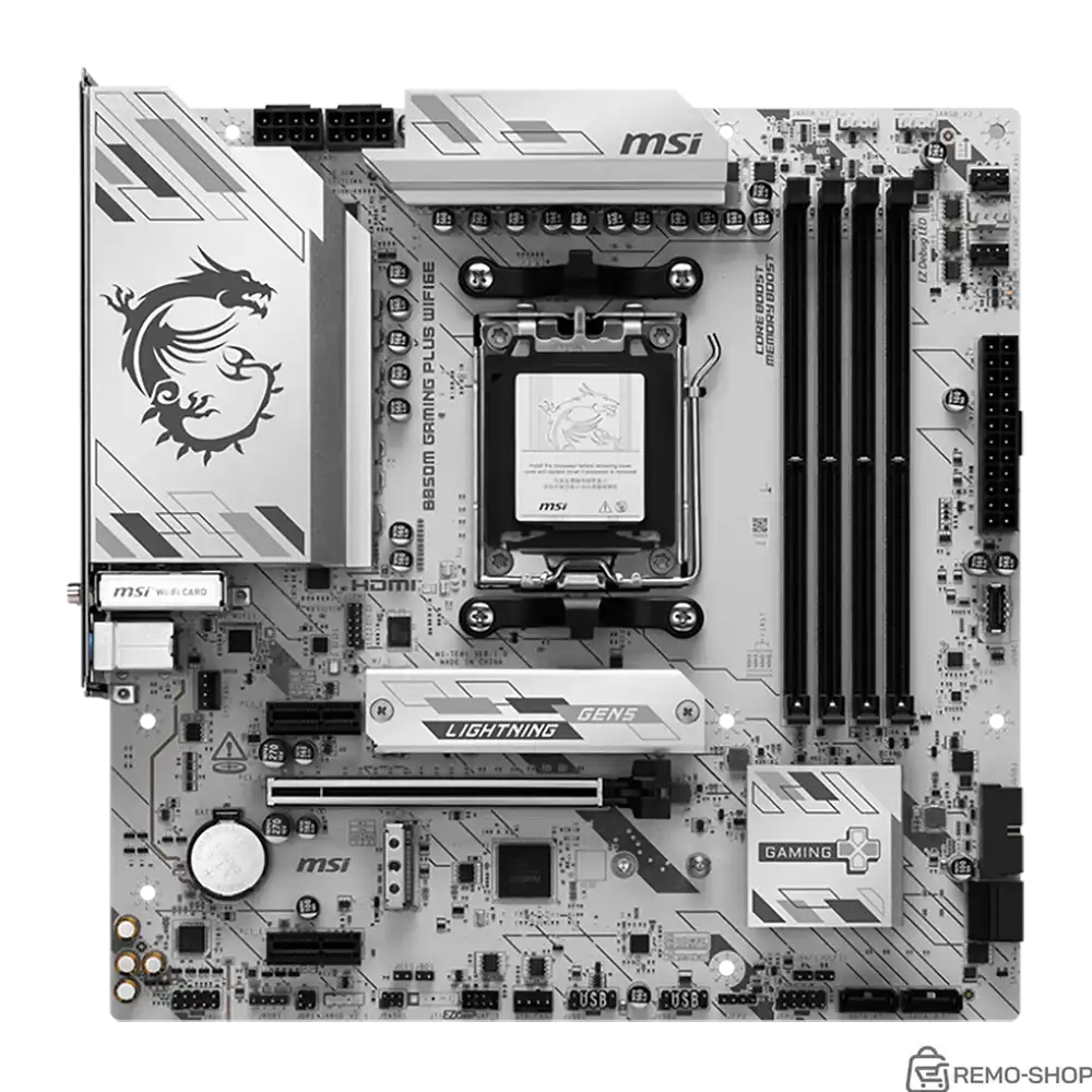 Материнская плата MSI B850M GAMING PLUS WIFI6E B850, AM5, 4*DDR5, 1*PCIEx16, 2*PCIEx1, 2*M.2, 2*TypeC, 3*USB3.2Gen2, 6*USB3.2Gen1, 4*USB2.0, 4*SATA3.0, 2.5G, DP, HDMI, M-ATX, RTL фото 3