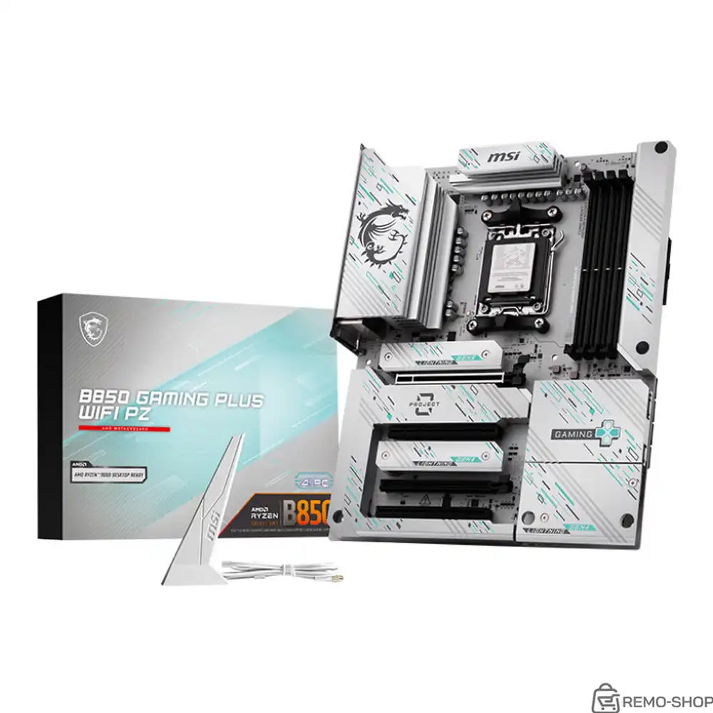 Материнская плата MSI B850 GAMING PLUS WIFI PZ B850, AM5, 4*DDR5, 4*PCIEx16, 3*M.2, 3*TypeC, 1*USB3.2Gen2, 5*USB3.2Gen1, 8*USB2.0, 4*SATA3.0, 5G, DP, ATX, RTL фото 2