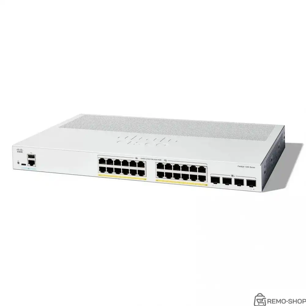 Коммутатор Cisco Catalyst 1200 с 24 портами PoE+ и 4 10G SFP+