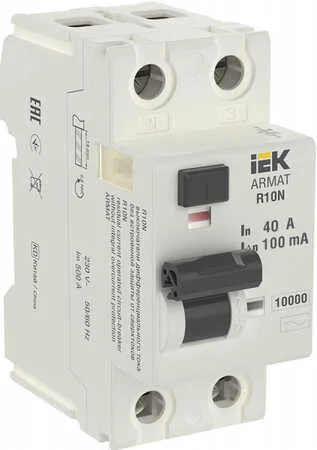 УЗО 2П 40А 100мА IEK ARMAT R10N тип AC
