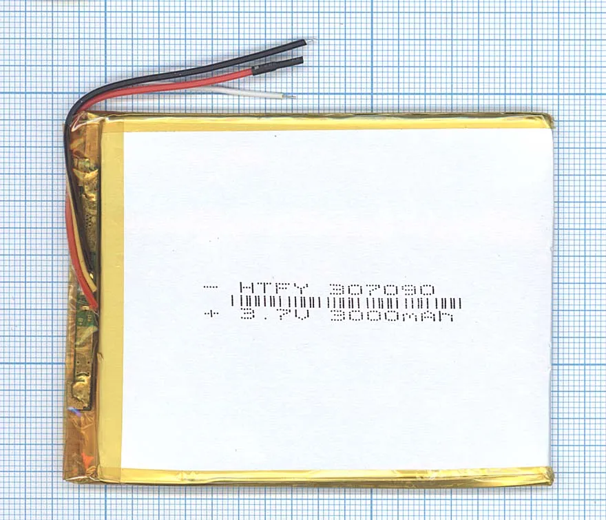 Литий-полимерный аккумулятор 3.7V 3000mAh фото 2