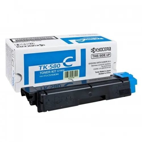 Тонер-картридж Kyocera TK-580C голубой фото 3