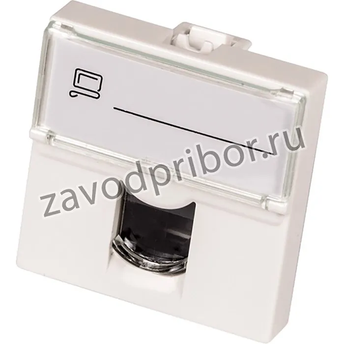 Вставка Mosaic 45x45 RJ-45 UTP кат.5e со шторкой и увеличенным окном маркировки, белая фото 3