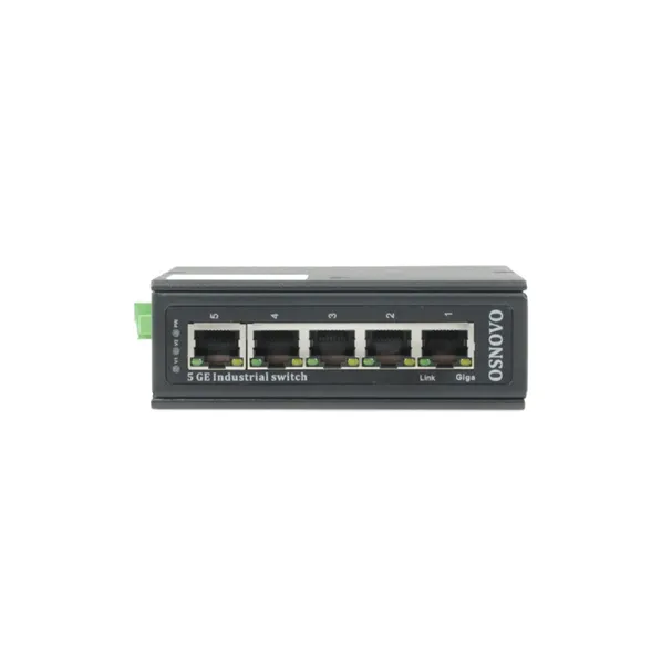 Коммутатор/ OSNOVO SW-70500-I Промышленный коммутатор Gb Ethernet на 5 портов, 5*10/100/1000Base-T, Встроенная грозозащита 6кВ, БП в комплект НЕ входит, монтаж на DIN-рейку (крепление в комплекте) фото 2