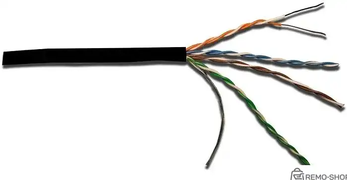 Кабель LANMASTER LAN-5EUTP-HFLT-BK, витая пара 4 пары, 24AWG, LSZH-HF, черный