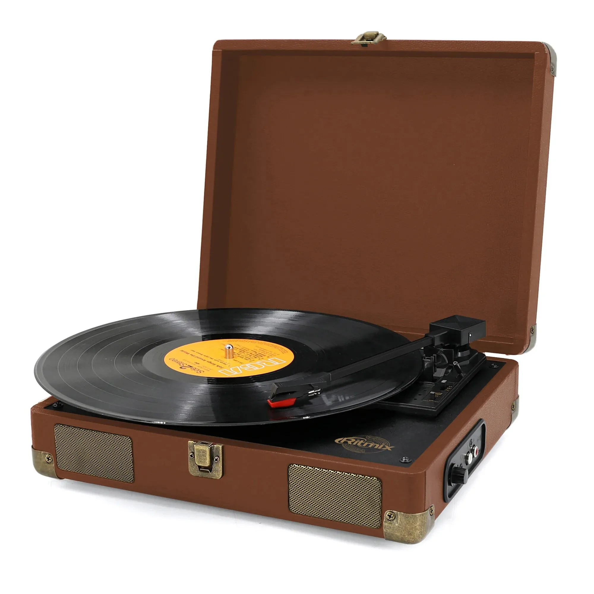 Проигрыватель виниловый Ritmix LP-100 (коричневая кожа)