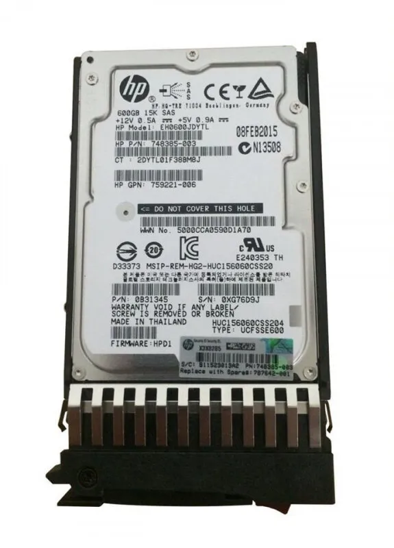 Жёсткий диск HPE 600 ГБ SAS 12 Гбит/с 15000 об/мин 2.5" фото 3