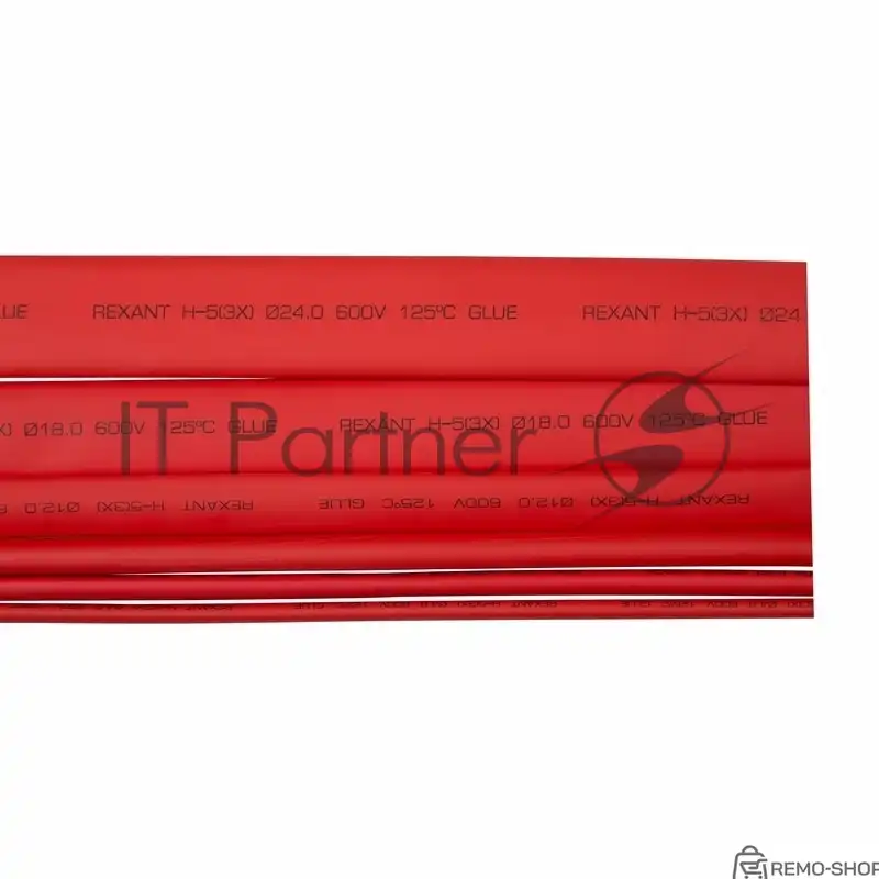 Термоусаживаемая трубка клеевая Rexant 12,0/4,0 мм красная (упаковка 10 шт. по 1 м) фото 2