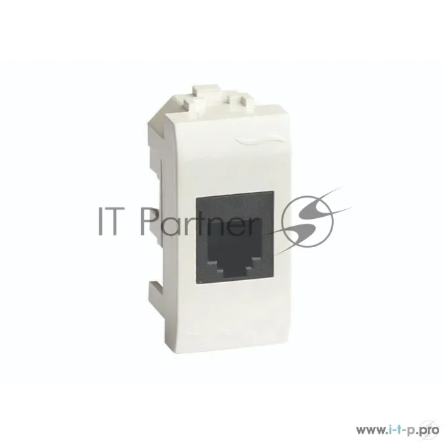 Сетевая розетка RJ-45 категории 5E, белая, 1 модуль