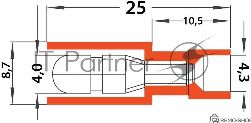 Штекерный разъем полностью изолированный 4 мм красный фото 3
