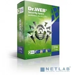 Dr.Web Security Space — лицензия на 3 компьютера 1 год