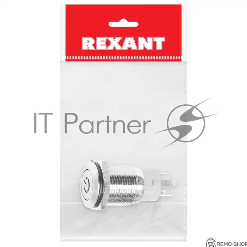 Антивандальная кнопка Rexant Ø16 с подсветкой, красная фото 3