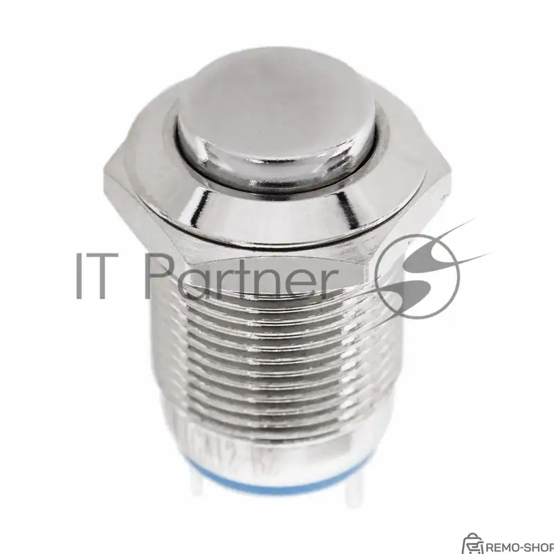 Антивандальная кнопка Rexant Ø12 мм, выпуклая, фиксированная, (ON)-OFF