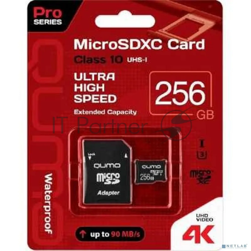 Карта памяти MicroSDXC 256 ГБ QUMO Pro Series 3.0 UHS-I U3