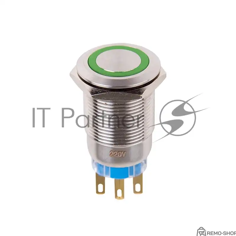 Антивандальная кнопка Rexant Ø19 12В с подсветкой