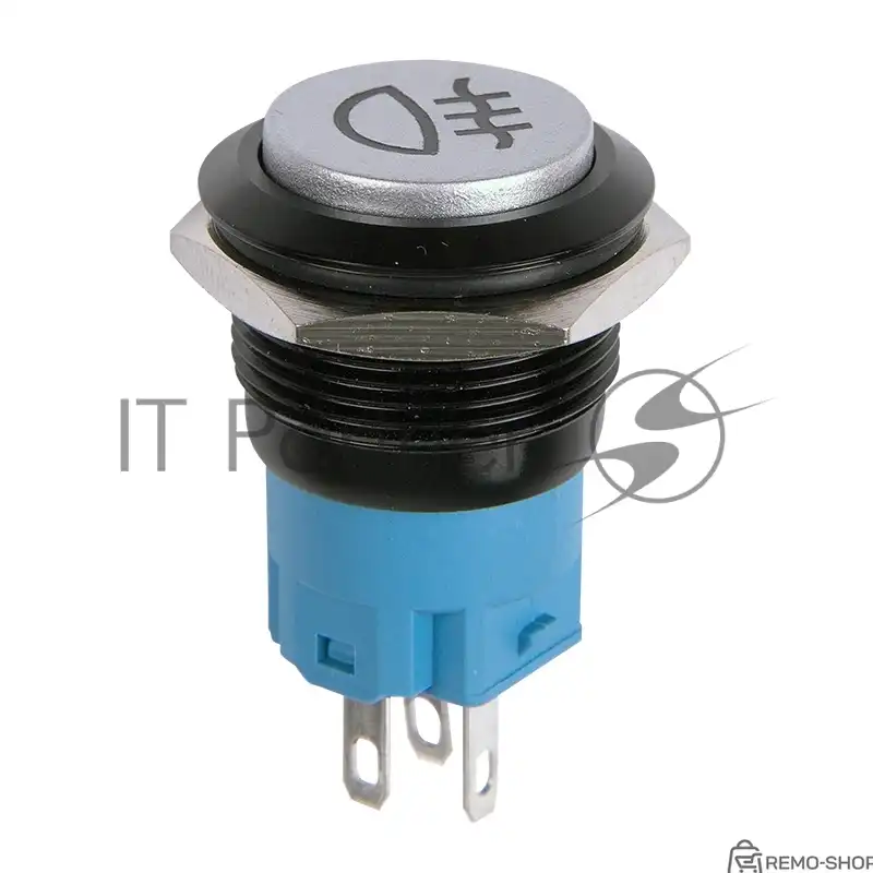 Антивандальная кнопка Rexant Ø19 фиксированная 12В ON-OFF зеленая