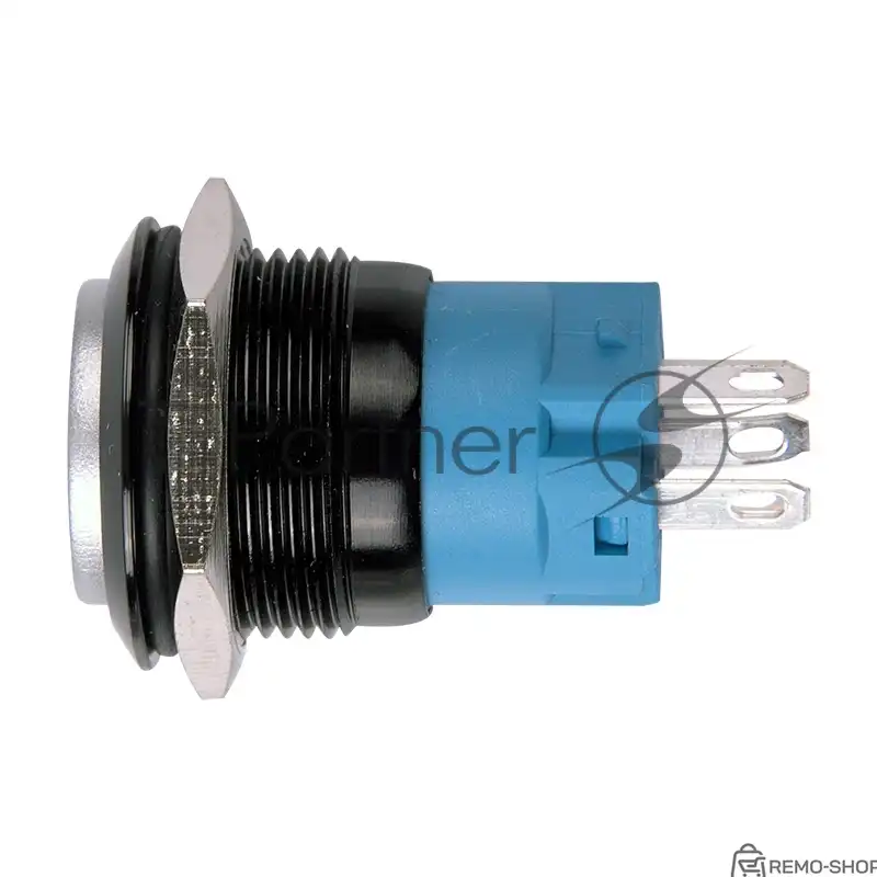 Антивандальная кнопка Rexant Ø19 фиксированная 12В ON-OFF зеленая фото 3