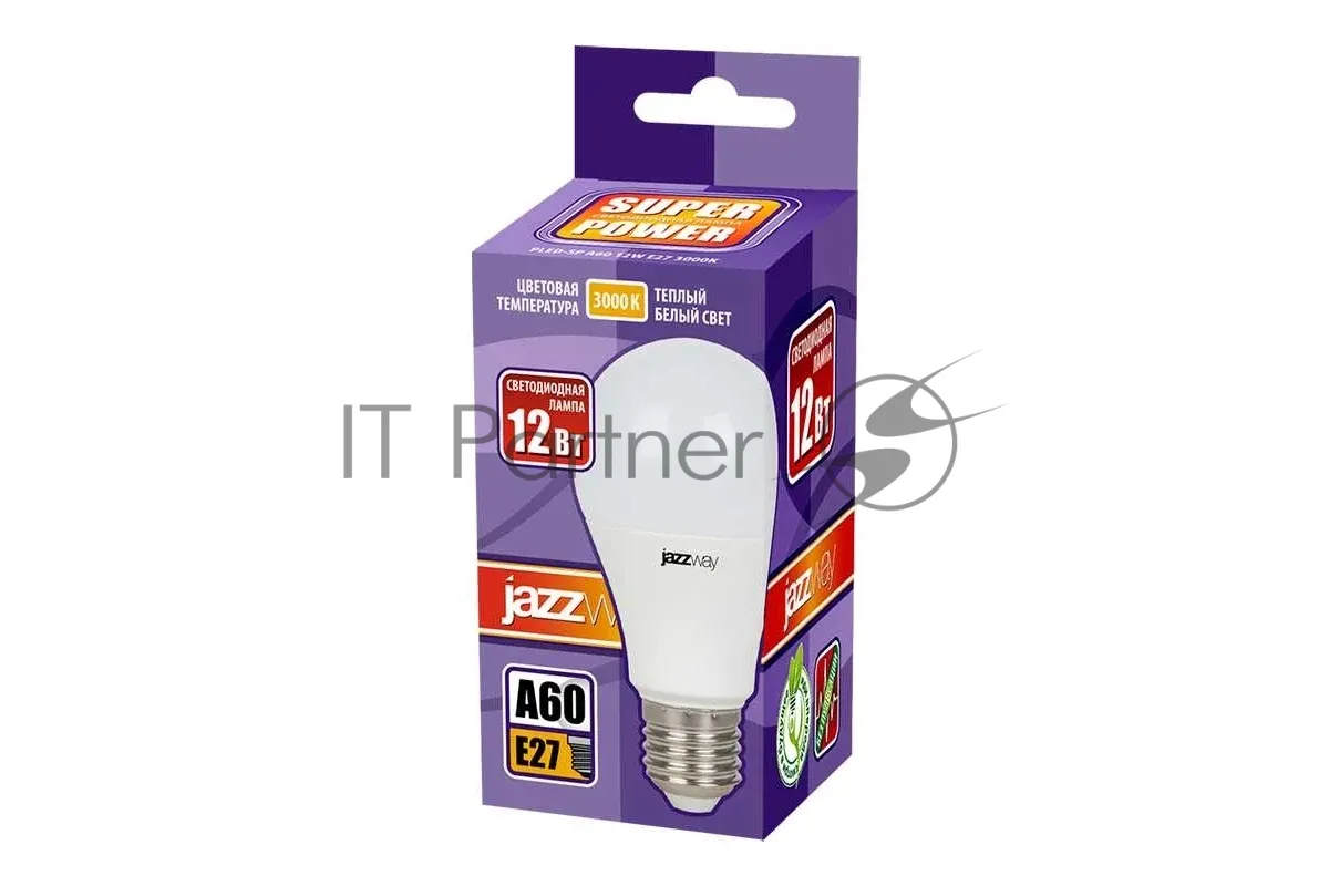 Светодиодная лампа JazzWay PLED-SP A60 12Вт E27 теплый белый фото 2