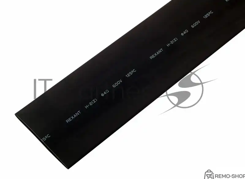 Термоусаживаемая трубка Rexant 40,0/20,0 мм, черная, 10 шт.