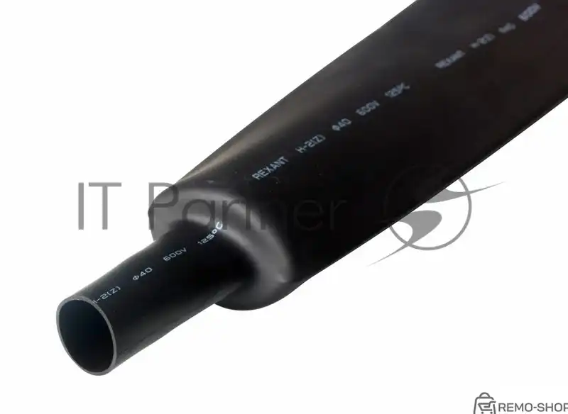 Термоусаживаемая трубка Rexant 40,0/20,0 мм, черная, 10 шт. фото 2