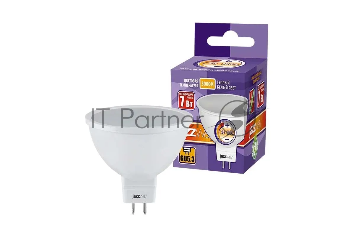 Светодиодная диммируемая лампа JazzWay PLED-DIM JCDR 7Вт GU5.3 3000К